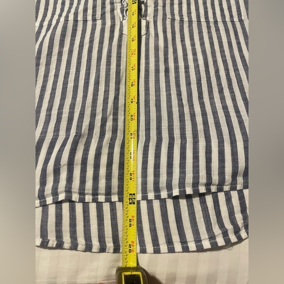 MADEWELL Blue Striped Terrace Lace Up Top - Picture 5 of 6